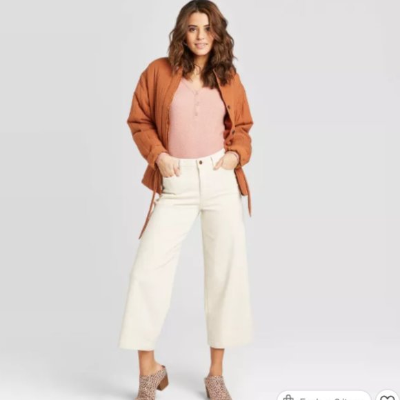 a new day Pants - High-Rise Wide Leg Cropped Jeans